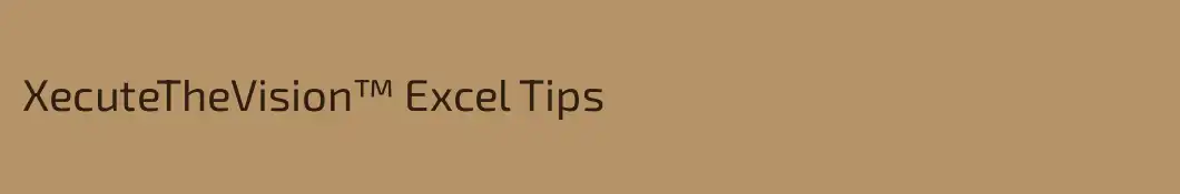 XecuteTheVision™ Excel Tips